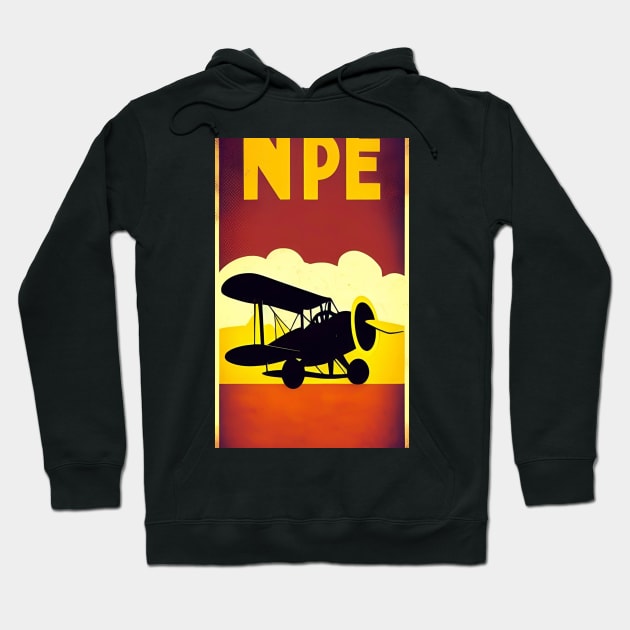 Vintage Airplane Poster Hoodie by BryanWhipple